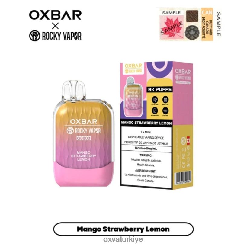 666Z4V10 mango çilek limon - OXVA Disposable Pod OXVA OXBAR G8000